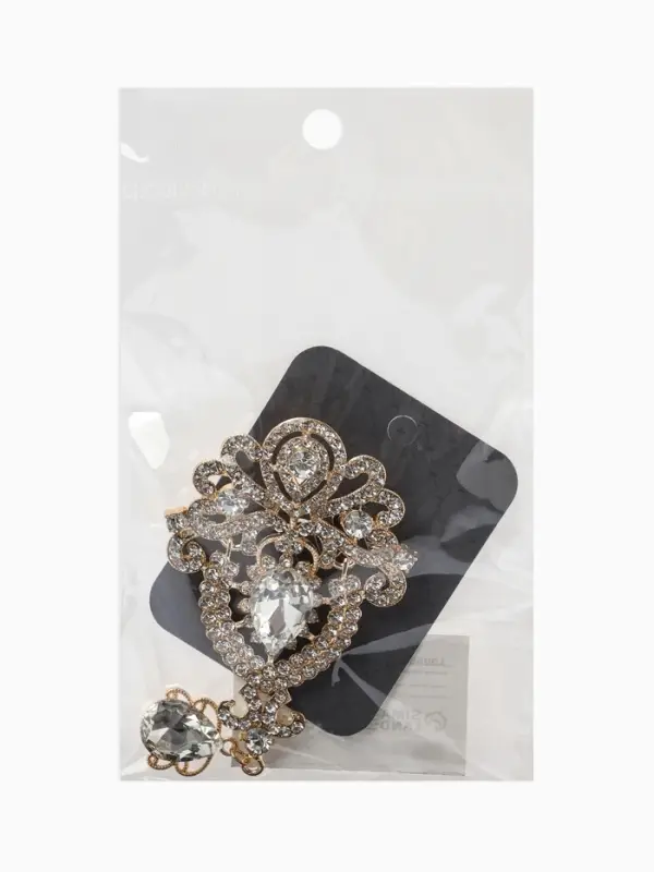 Брошь &laquo;Императрица&raquo;, вензеля, цвет белый в золоте