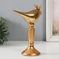 Фигура полистоун &laquo;Птица в короне&raquo;, золотая, 14.3&times;8&times;20 см