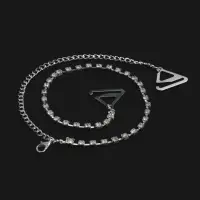 Лямки для бюстгальтера, со стразами, фурнитура металл, 10 мм/3 мм/1 мм, 43-48 см, 3 пары