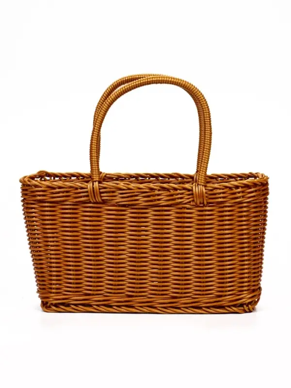 Корзина пластик 29 х 16 х 16 см, ручка17 см коричневый