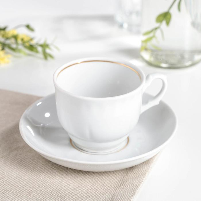 Чайная пара «Тюльпан»: чашка 250 мл, блюдце d=15 см Чайная пара «Тюльпан»: чашка 250 мл, блюдце d=15 см