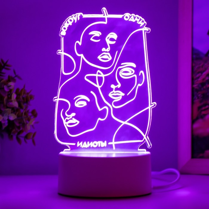 Светильник  Светильник "Идиоты" LED белый 10,5х9,5х16 см RISALUX