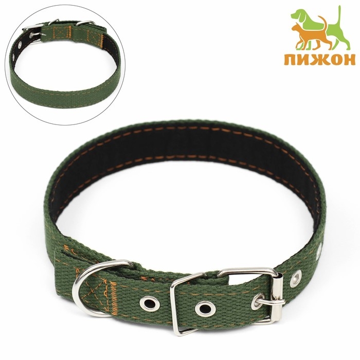 Ошейник брезентовый с подкладом, 58 х 2,5 см, хаки Ошейник брезентовый с подкладом, 58 х 2,5 см, хаки
