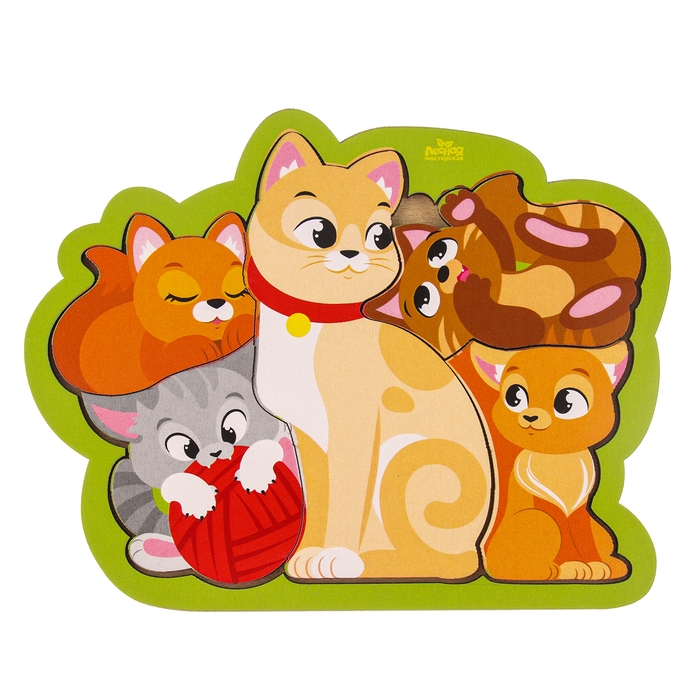 Головоломка «Кошка с котятами» для самых маленьких Головоломка «Кошка с котятами» для самых маленьких