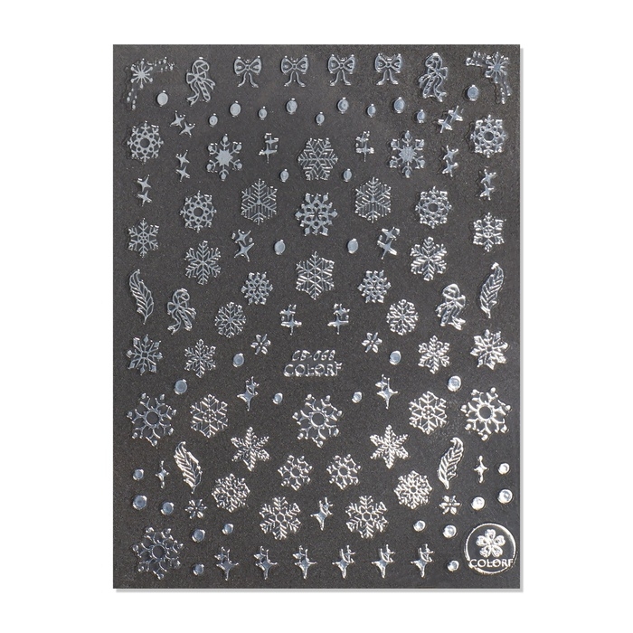 Новый год! Наклейки для ногтей «Снежинки», фольгированные, цвет серебристый Новый год! Наклейки для ногтей «Снежинки», фольгированные, цвет серебристый