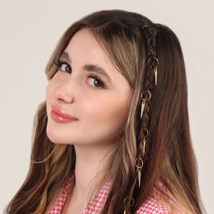 Пирсинг для волос «Клин», 4,1 × 1 см, 10 шт, цвет золотистый