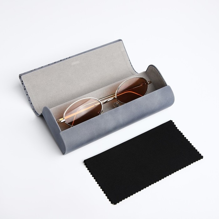 Футляр для очков на хлопушке, длина 15,6 см, цвет серый Футляр для очков на хлопушке, длина 15,6 см, цвет серый