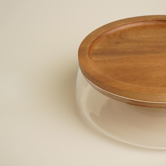 Фруктовница стеклянная с крышкой SL Home «Южная акация», 1 л, 19×6 см, цвет прозрачный Фруктовница стеклянная с крышкой SL Home «Южная акация», 1 л, 19×6 см, цвет прозрачный