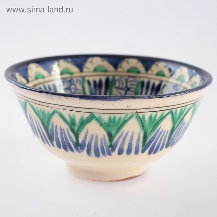 Пиала чайная Риштанская керамика  Пиала чайная Риштанская керамика "Цветы" большая, 11 см, микс