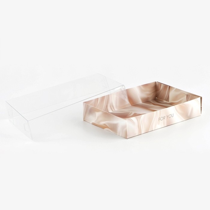 Кондитерская упаковка, коробка для макарун с PVC крышкой, For you, 17 х 12 х 3 см Кондитерская упаковка, коробка для макарун с PVC крышкой, For you, 17 х 12 х 3 см