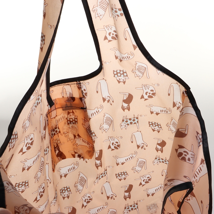 Сумка хозяйственная без застёжки, складная, цвет бежевый Сумка хозяйственная без застёжки, складная, цвет бежевый