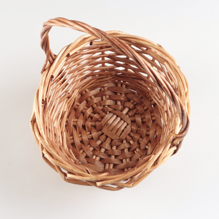 Корзина плетеная, 22x18xH10/11xHH25  BD14, медовый, ива Корзина плетеная, 22x18xH10/11xHH25  BD14, медовый, ива