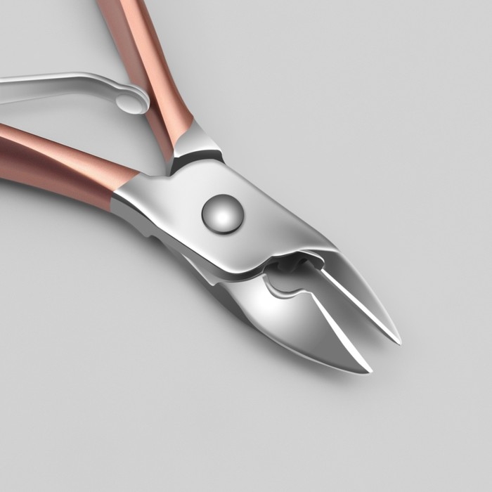 Кусачки маникюрные для кутикулы,10 см, длина лезвия - 9 мм, цвет серебристый/розовое золото Кусачки маникюрные для кутикулы,10 см, длина лезвия - 9 мм, цвет серебристый/розовое золото