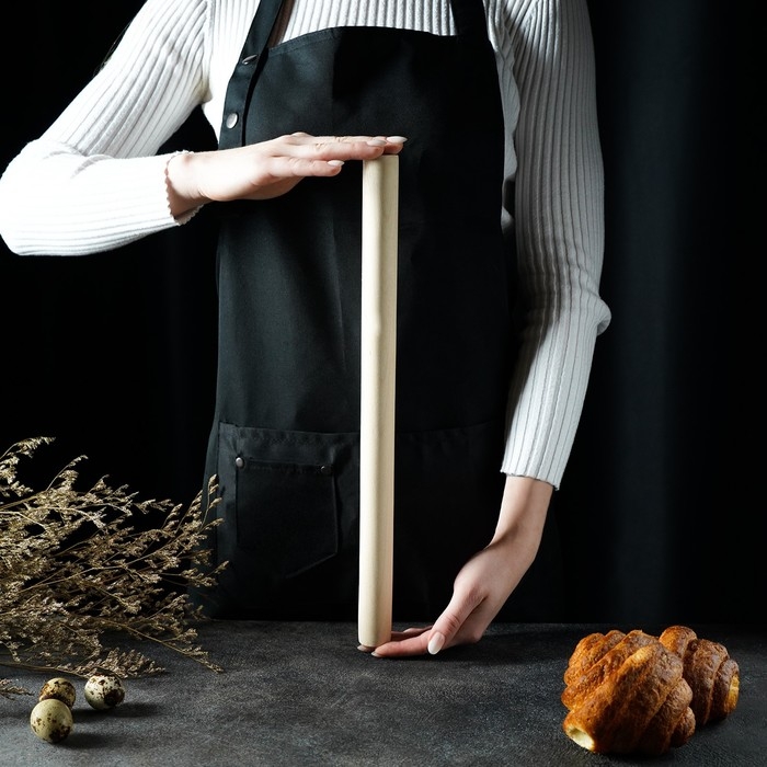 Скалка прямая Доляна, 40×3 см, берёза