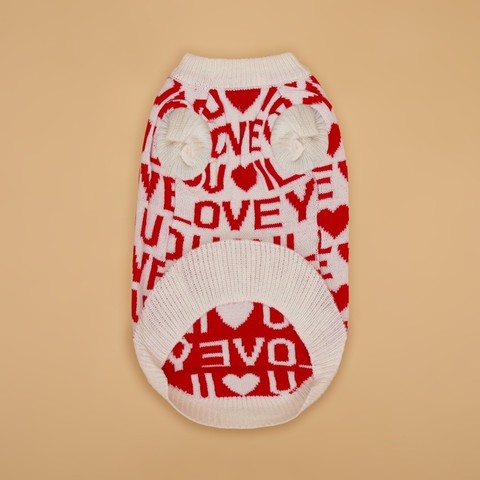 Свитер  Свитер "ILOVEYOU", L (ДС 29, ОШ 29, ОГ 29-49 см)