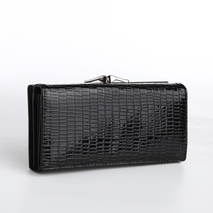 Кошелёк женский на магните, цвет чёрный Кошелёк женский на магните, цвет чёрный