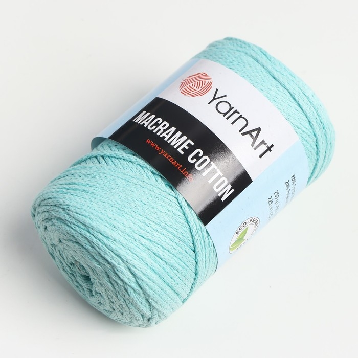 Пряжа  Пряжа "Macrame Cotton" 20% полиэстер, 80% хлопок 225м/250гр (775 мята)