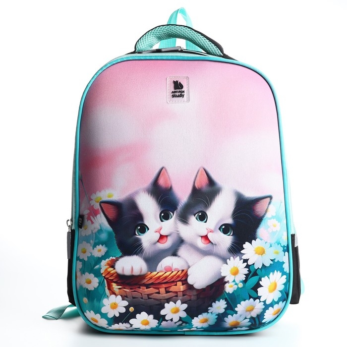 Рюкзак школьный каркасный 39х30х14 см «1 сентября: Милые котята» Рюкзак школьный каркасный 39х30х14 см «1 сентября: Милые котята»