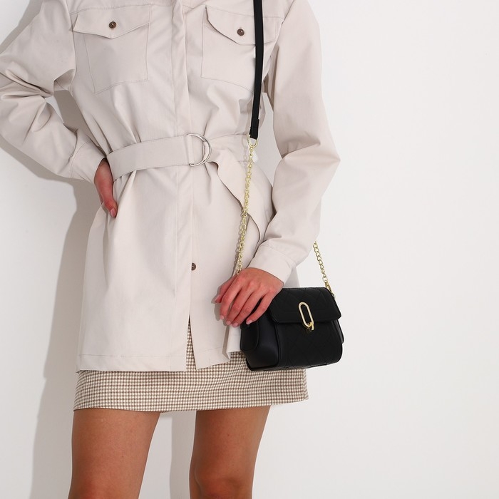 Сумка-мессенджер на клапане, цвет чёрный Сумка-мессенджер на клапане, цвет чёрный