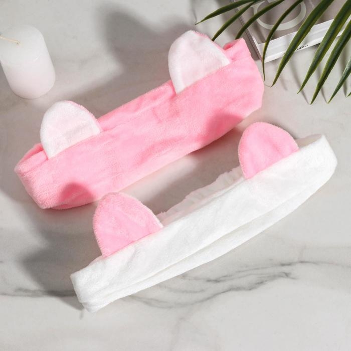 Повязка для умывания «Ушки», цвет МИКС Повязка для умывания «Ушки», цвет МИКС