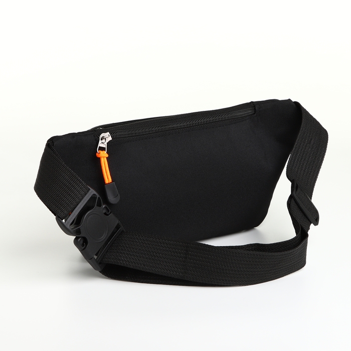 Поясная сумка на молнии, 3 наружных кармана, цвет чёрный Поясная сумка на молнии, 3 наружных кармана, цвет чёрный