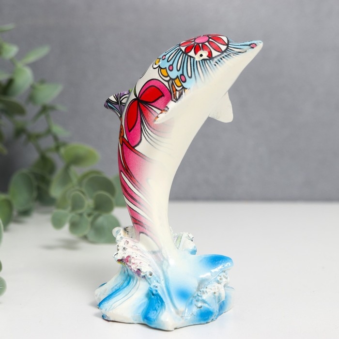 Сувенир полистоун Сувенир полистоун "Расписной дельфин" МИКС 4,8х5,5х10,5 см
