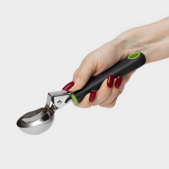 Ложка для мороженого Доляна Lime, 20×5,3 см, цвет чёрно-зелёный Ложка для мороженого Доляна Lime, 20×5,3 см, цвет чёрно-зелёный