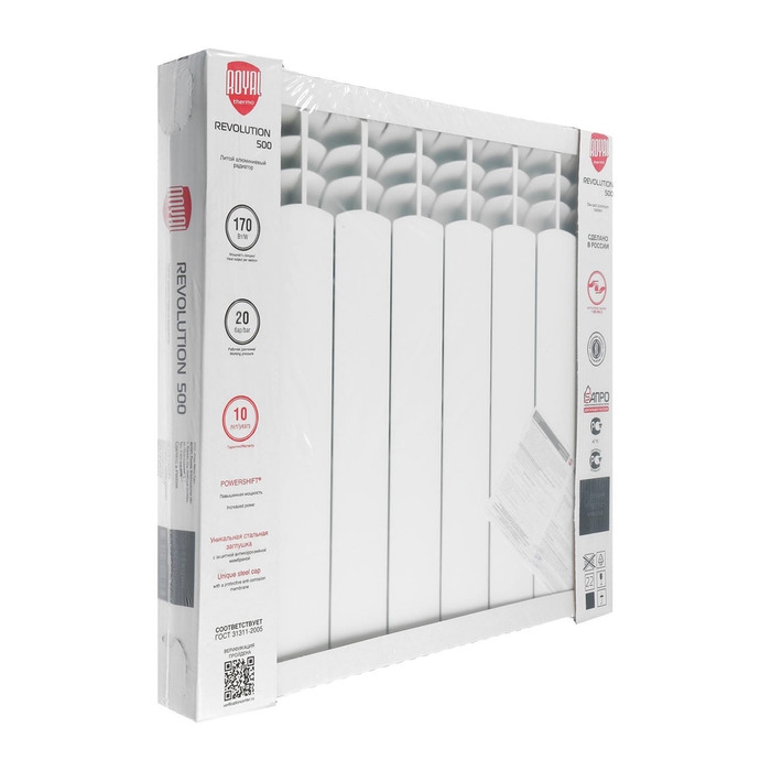 Радиатор алюминиевый Royal Thermo Revolution 500, 8 секций Радиатор алюминиевый Royal Thermo Revolution 500, 8 секций