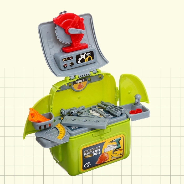 Набор детских инструментов в чемодане «Верстачок» цвет МИКС Набор детских инструментов в чемодане «Верстачок» цвет МИКС