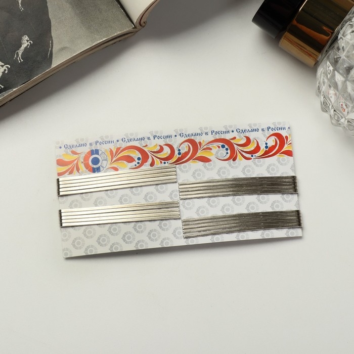 Зажим для волос Зажим для волос "Народный" 4,4 см, хром (набор 20 шт)