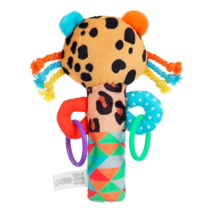 Игрушка - пищалка  Игрушка - пищалка "Леопард" с погремушкой