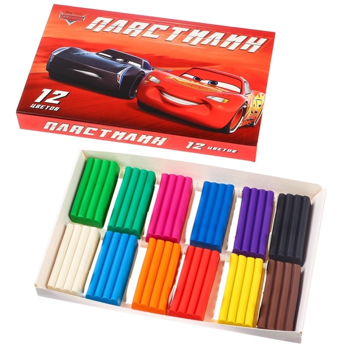 Пластилин 12 цветов 180 г «Чемпион», Тачки Пластилин 12 цветов 180 г «Чемпион», Тачки
