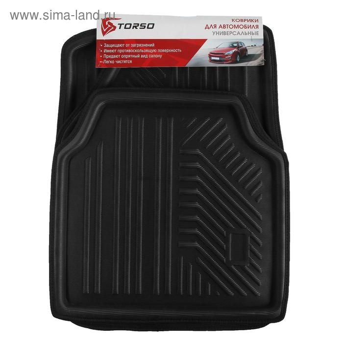 Коврики автомобильные TORSO, EVA, 70×52 см, 52×52 см, черный, набор 4 шт Коврики автомобильные TORSO, EVA, 70×52 см, 52×52 см, черный, набор 4 шт