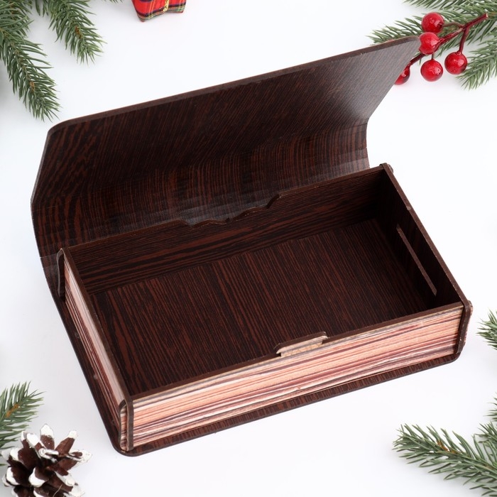 Шкатулка Книга Новогодняя Синяя,    20х13х5 см Шкатулка Книга Новогодняя Синяя,    20х13х5 см