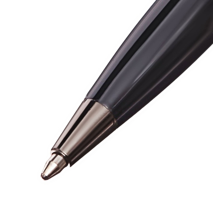 Ручка подарочная шариковая в кожзам футляре поворотная Эксклюзив корпус черный/серебро Ручка подарочная шариковая в кожзам футляре поворотная Эксклюзив корпус черный/серебро