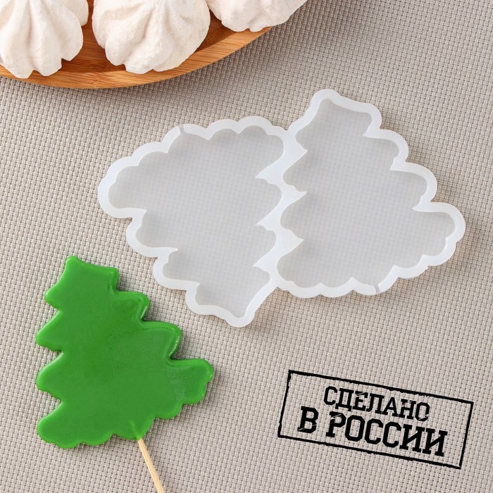 Силиконовый молд для леденцов и шоколада «Ёлка», 12×9×0.8 см, h=8 см, цвет прозрачный Силиконовый молд для леденцов и шоколада «Ёлка», 12×9×0.8 см, h=8 см, цвет прозрачный