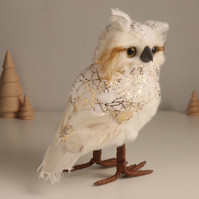 Декор Декор "Белая совушка в золотой паутинке" 10х15х22 см