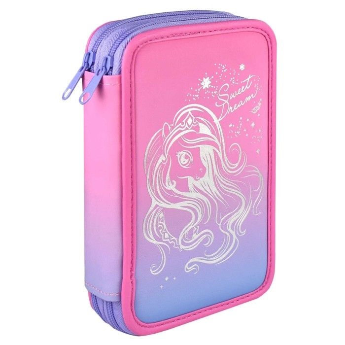 Пенал 2 секции, 123 х 198 мм, искусственная кожа, Феникс Пенал 2 секции, 123 х 198 мм, искусственная кожа, Феникс "Волшебный пони"