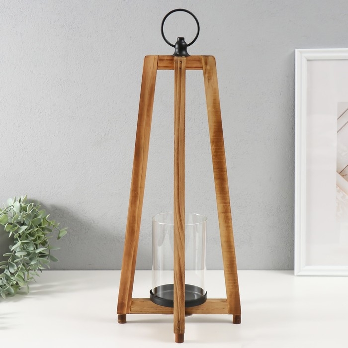 Подсвечник дерево на 1 свечу Подсвечник дерево на 1 свечу "Фонарь - Латерн" d=9 см 20,5х20,5х53 см