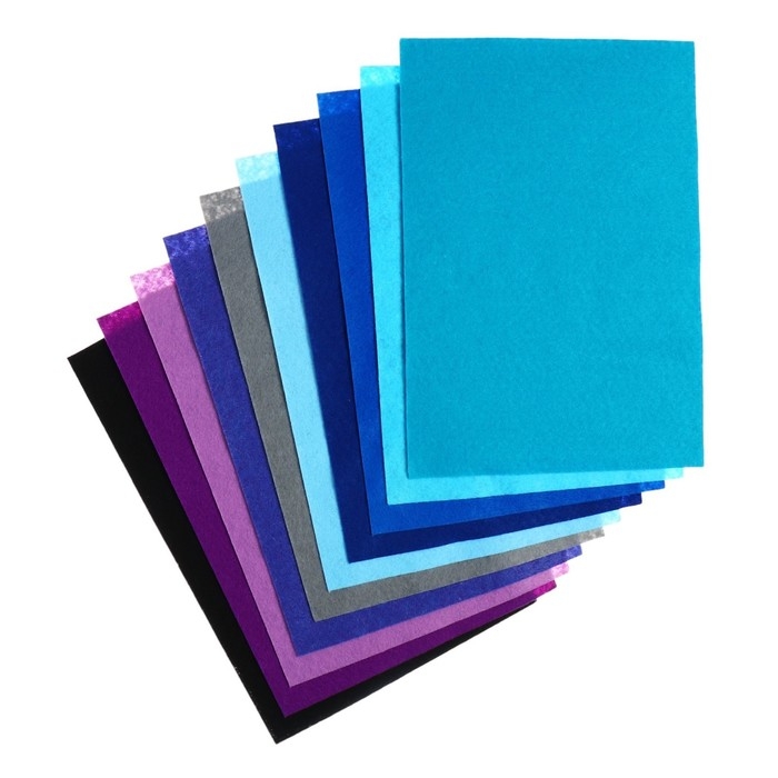 Фетр цветной набор, толщина-1 мм, формат А4, мягкий, 10 листов, 10 цветов, морские цвета Фетр цветной набор, толщина-1 мм, формат А4, мягкий, 10 листов, 10 цветов, морские цвета