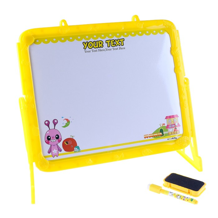 Доска магнитная двухсторонняя, под маркер и мел на подставках (мел, маркер, магниты), МИКС