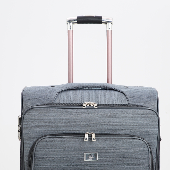 Чемодан большой 95 л (L), отдел на молнии, с расширением, кодовый замок, 4 колеса, наружный карман, цвет серый Чемодан большой 95 л (L), отдел на молнии, с расширением, кодовый замок, 4 колеса, наружный карман, цвет серый