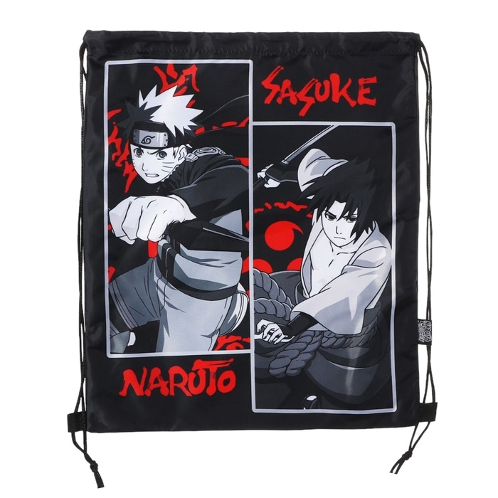Мешок для обуви 480 х 380 мм, Naruto, чёрный NTKB-UT2-883W Мешок для обуви 480 х 380 мм, Naruto, чёрный NTKB-UT2-883W