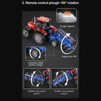 Конструктор «Техно. Фермерский трактор с косилкой», радиоуправляемый, 1675 деталей