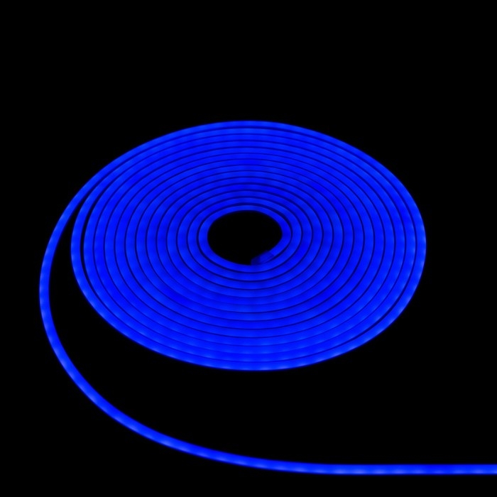 Гибкий неон Luazon Lighting 6 × 12 мм, IP65, 5 м, SMD2835, 120 LED/м, 12 В, свечение синее Гибкий неон Luazon Lighting 6 × 12 мм, IP65, 5 м, SMD2835, 120 LED/м, 12 В, свечение синее