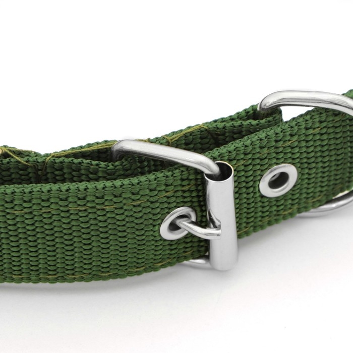Ошейник Ошейник "Комфорт" комбинированный, 58 х 3 см, ОШ 45-52 см, тёмно-зелёный