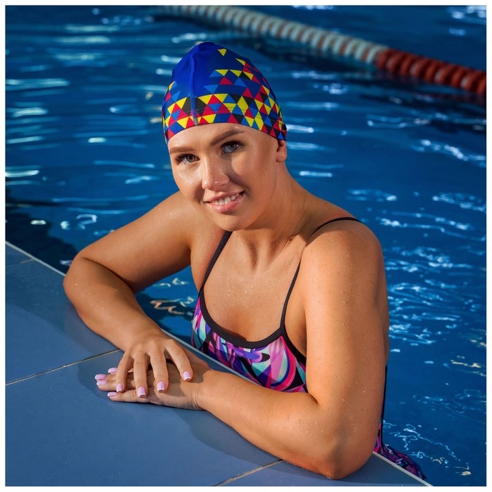 Шапочка для плавания взрослая ONLYTOP, тканевая, обхват 54-60 см Шапочка для плавания взрослая ONLYTOP, тканевая, обхват 54-60 см