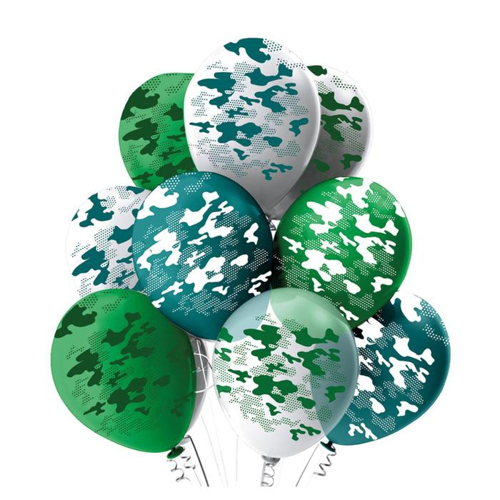 Шар латексный 12" &laquo;Камуфляж&raquo;, пастель, 5-сторонний, набор 25 шт., МИКС