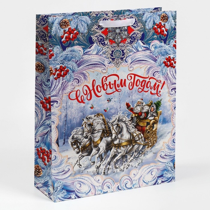 Пакет подарочный новогодний ламинированный «Дедушка Мороз», L 31 х 40 х 11,5 см, Новый год Пакет подарочный новогодний ламинированный «Дедушка Мороз», L 31 х 40 х 11,5 см, Новый год