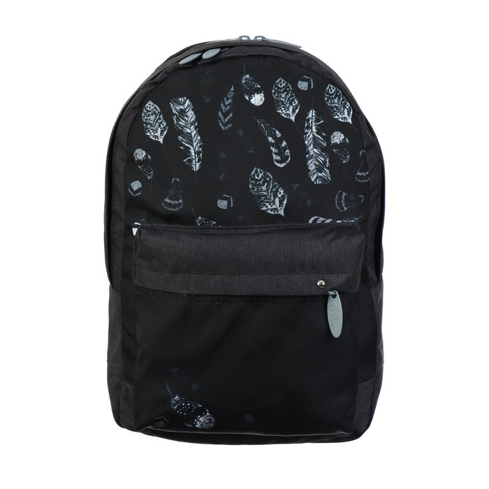 Рюкзак молодёжный, 38 х 28 х 19 см, эргономичная спинка, Calligrata Э Рюкзак молодёжный, 38 х 28 х 19 см, эргономичная спинка, Calligrata Э "Листья", чёрный